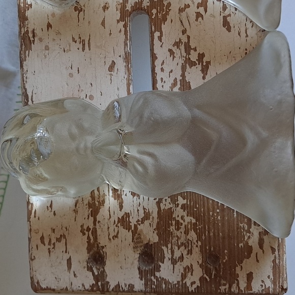 Vintage Viking Glass Praying Boy and Girl Bookends - Picture 9 of 11